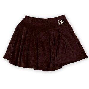 DARK BROWN TERRY CLOTH PLAYBOY MINI SKIRT